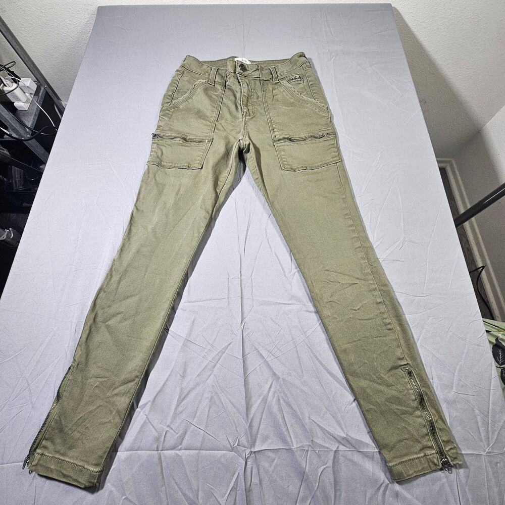 JOIE  Skinny Zipper Utility Cargo Pants Army Green Women's 8/29 Contemporary